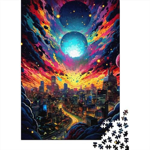 Puzzle für Erwachsene und Kinder, farbenfrohes und psychedelisches Tokio-Puzzle, 1000 Teile, Holzpuzzle für Erwachsene und Kinder ab 12 Jahren, tolles Geschenk für Erwachsene, 50 x 75 cm von LiJianXXO