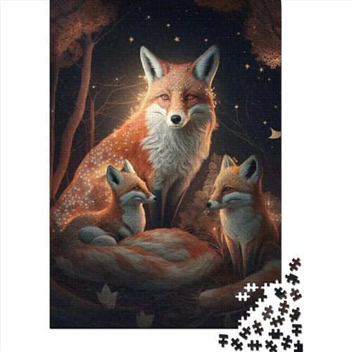 Puzzle für Erwachsene und Teenager, Baumloch-Fuchs, 500-teiliges Puzzle, Holzpuzzle für Erwachsene, lustige Puzzlespiele für die ganze Familie, Größe 52 x 38 cm von LiJianXXO