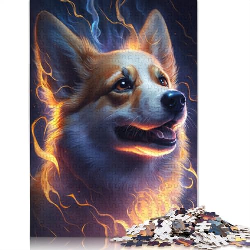 Puzzle für Feuertier Corgi, 1000-teiliges Puzzle, Holzpuzzle für Erwachsene und Kinder, Puzzle – anspruchsvolles Spiel, Größe: 75 x 50 cm von LiJianXXO