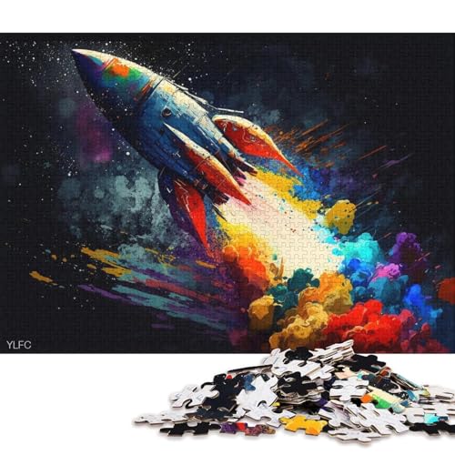 Puzzle für Kinder, Bunte Rakete, 1000-teiliges Puzzlespiel, Papppuzzle für Erwachsene und Kinder ab 12 Jahren, Lernspiel, Herausforderungsspielzeug (Größe 38 * 26 cm) von LiJianXXO