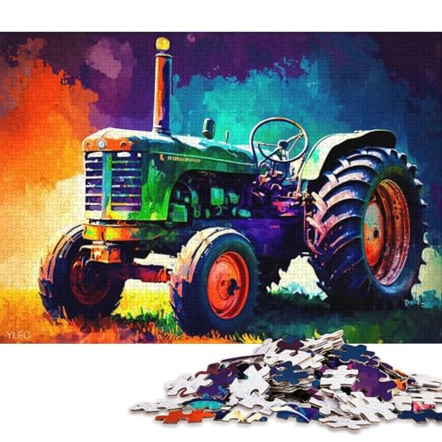 Puzzle für Kinder, Bunter Traktor, 1000-teiliges Puzzle aus Karton, Puzzle für Erwachsene und Kinder ab 12 Jahren, Lernspiel (Größe 38 * 26 cm) von LiJianXXO