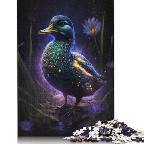 Puzzle für Kinder, Fantasie-Enten-Blumen, 1000-teiliges Puzzle aus Holz für Erwachsene und Kinder ab 12 Jahren, anspruchsvolles Spiel, Größe: 75 x 50 cm von LiJianXXO