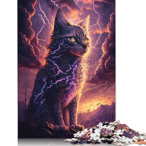 Puzzle für Kinder, Fantasietier-Katze, 1000-teiliges Puzzle aus Holz für Erwachsene und Kinder ab 12 Jahren, anspruchsvolles Spiel, Größe: 75 x 50 cm von LiJianXXO