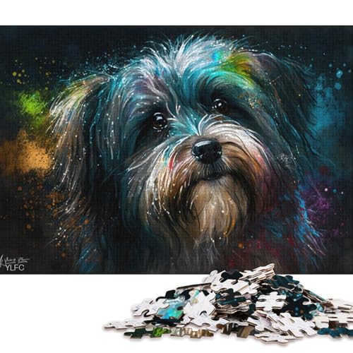 Puzzle für Kinder, Havaneser-Hund, 1000-teiliges Puzzle, Kartonpuzzle für Erwachsene und Kinder ab 12 Jahren, Lernspiel (Größe 38 * 26 cm) von LiJianXXO