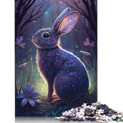 Puzzle für Kinder, Kaninchen, Blumen-Galaxie, 1000-teiliges Puzzle aus Holz für Erwachsene und Kinder ab 12 Jahren, anspruchsvolles Spiel, Größe: 75 x 50 cm von LiJianXXO