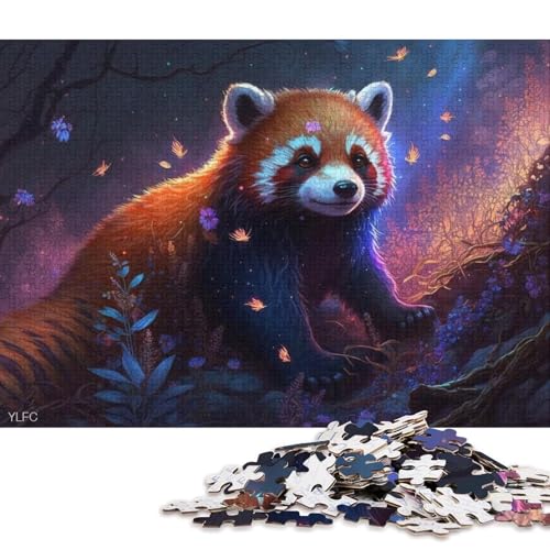 Puzzle für Kinder, Magischer Roter Panda, 1000 Teile, Puzzle für Erwachsene, Kartonpuzzle für Erwachsene und Kinder ab 12 Jahren, Lernspiele 38x26cm/1000 Teile von LiJianXXO