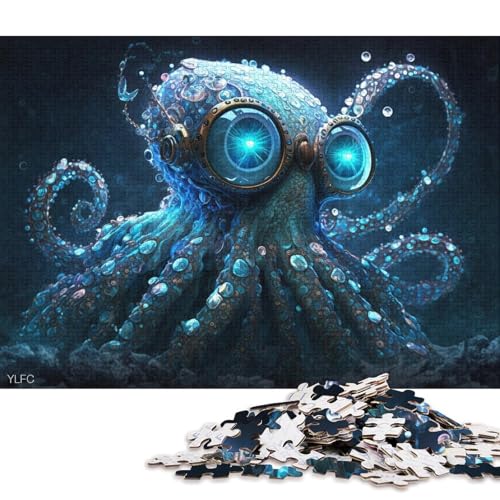 Puzzle für Kinder, Oktopus, magische Tiere, 1000-teiliges Puzzle, Holzpuzzle für Erwachsene und Kinder ab 12 Jahren, Lernspiel (Größe 75 * 50 cm) von LiJianXXO