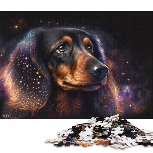 Puzzle für Kinder, Weltraum-Dackel, 1000-teiliges Puzzle, Kartonpuzzle für Erwachsene und Kinder ab 12 Jahren, Lernspiel (Größe 38 * 26 cm) von LiJianXXO