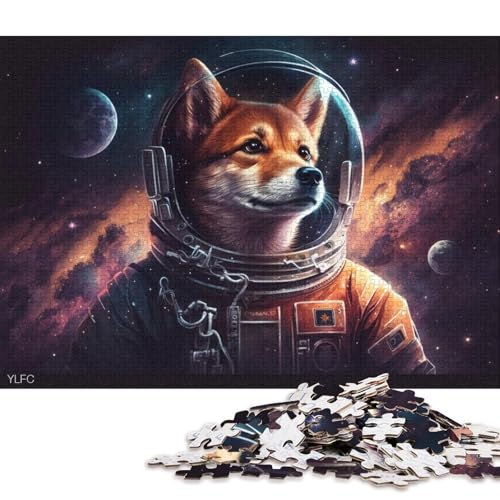 Puzzle für Kinder, kosmischer Shiba Inu-Astronaut, 1000 Teile, Puzzle für Erwachsene, Kartonpuzzle für Erwachsene und Kinder ab 12 Jahren, Lernspiele 38x26cm/1000 Teile von LiJianXXO