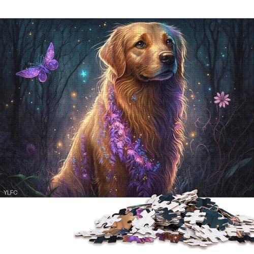 Puzzle für Kinder, magischer Golden Retriever, 1000 Teile, Puzzle für Erwachsene, Holzpuzzle für Erwachsene und Kinder ab 12 Jahren, Lernspiele 75x50cm/1000 Teile von LiJianXXO