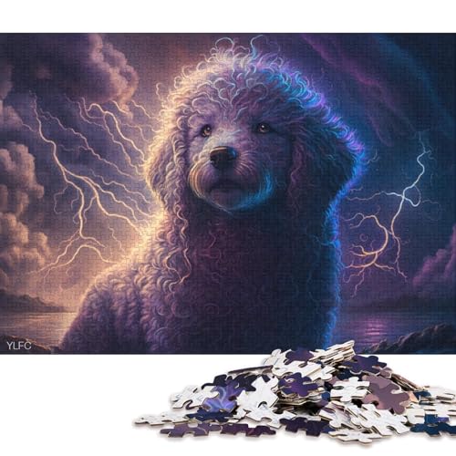 Puzzle für Kunsttiere, Pudel, 1000-teiliges Puzzle aus Karton für Erwachsene und Kinder ab 12 Jahren, Heimdekoration 38x26cm/1000 Teile von LiJianXXO