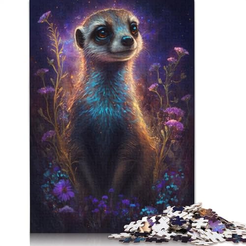 Puzzle für Teenager, Erdmännchen, Blumen-Galaxie, 1000 Teile, Holzpuzzle, Erwachsene und Kinder, Puzzle für Erwachsene, Geschenke, Größe: 75 x 50 cm von LiJianXXO