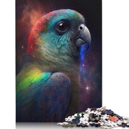 Puzzle für Teenager, Papagei-Galaxie, 1000 Teile, Holzpuzzle, Erwachsene und Kinder, Puzzle für Erwachsene, Geschenke, Größe: 75 x 50 cm von LiJianXXO