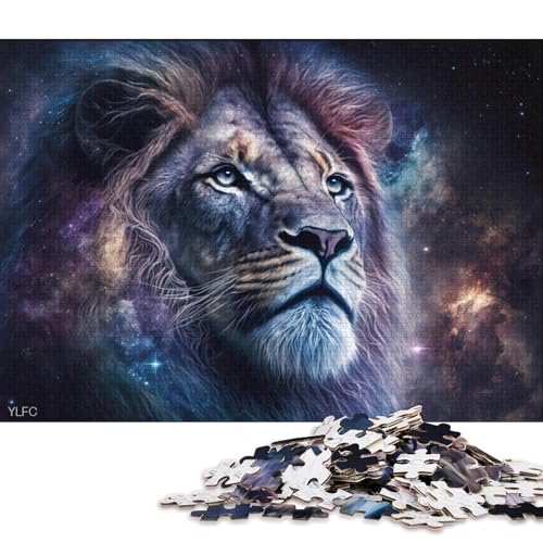 Puzzle für den kosmischen Galaxie-Löwen, 1000-teiliges Puzzle aus Karton für Erwachsene und Kinder ab 12 Jahren, Familienspiele (Größe 38 * 26 cm) von LiJianXXO