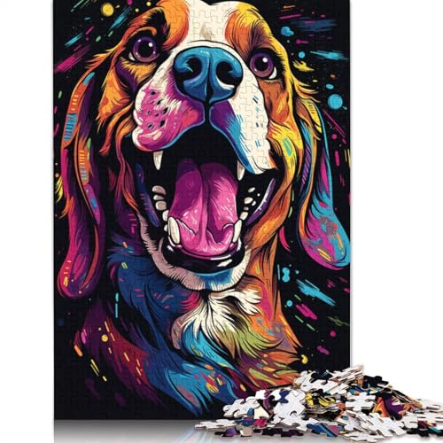 Puzzle mit 1000 Teilen, Beagle-Tierpuzzle für Erwachsene und Kinder, Kartonpuzzle, Familiendekoration, 38 x 26 cm von LiJianXXO