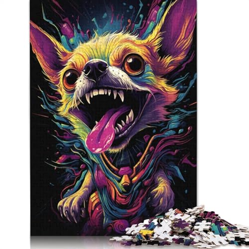 Puzzle mit 1000 Teilen, Chihuahuas, Tierpuzzle für Kartonpuzzle, pädagogisches Spielzeug zum Stressabbau, Puzzle, 38 x 26 cm von LiJianXXO