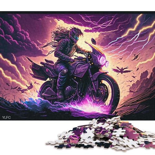 Puzzle mit 1000 Teilen, Fantasy-Art-Motorrad-Puzzle, Kartonpuzzle, tolles Geschenk für Erwachsene (Größe 38 * 26 cm) von LiJianXXO