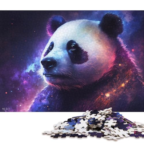 Puzzle mit 1000 Teilen, Tierpuzzle, Panda-Universum, Holzpuzzle, tolles Geschenk für Erwachsene (Größe 75 * 50 cm) von LiJianXXO