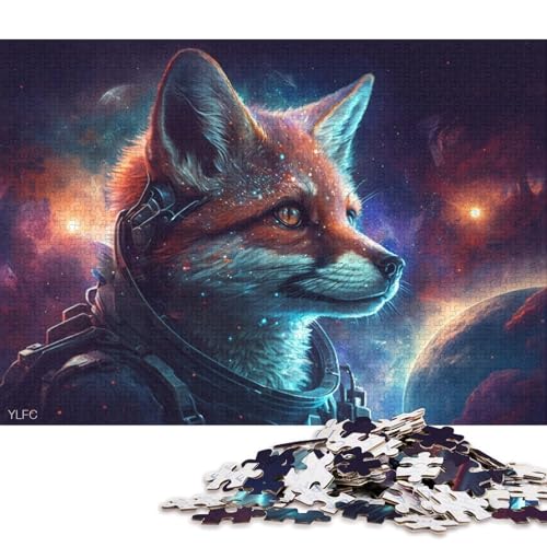 Puzzle mit 1000 Teilen, kosmischer Astronautenfuchs, Puzzle für Erwachsene, Familienpuzzlespiel aus Karton 38x26cm/1000 Teile von LiJianXXO