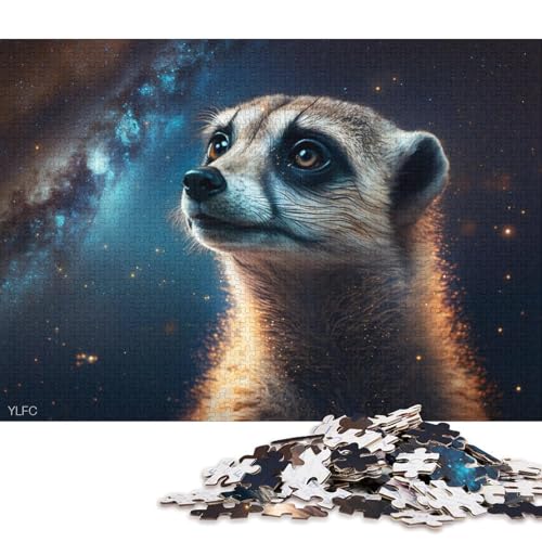 Puzzle mit 1000 Teilen, kosmisches Galaxie-Erdmännchen-Puzzle für Erwachsene, Familienpuzzlespiel aus Karton 38x26cm/1000 Teile von LiJianXXO