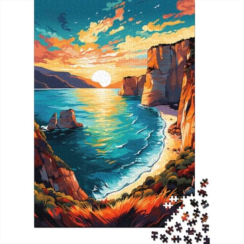 Puzzle mit 1000 Teilen für Erwachsene, farbenfrohe Psychedelia in Navagio, Griechenland, Puzzles, schwieriges Puzzle, Lernspiele, Heimdekoration (Größe 75 x 50 cm) von LiJianXXO