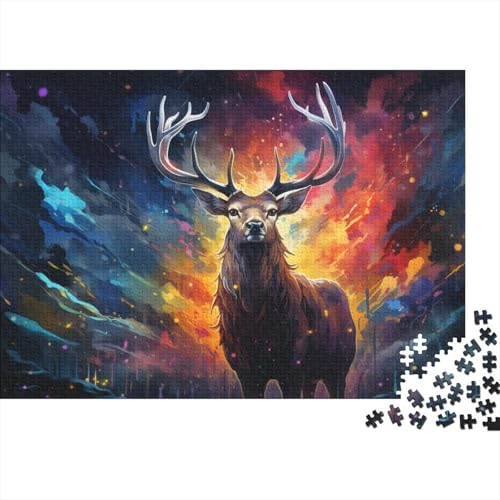 Puzzle zum Ausmalen, Sikahirsch-Puzzle für Erwachsene, 1000 Teile, Holzpuzzle, geeignet für Erwachsene und Kinder ab 12 Jahren, für Familienspaß, Größe 50 x 75 cm von LiJianXXO