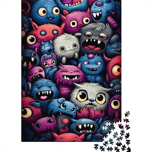 Puzzles Kleine süße Monster, 300 Teile, Puzzle für Erwachsene, Holzpuzzle, geeignet für Erwachsene und Kinder ab 12 Jahren, Stressabbau-Spielzeug, Größe 40 x 28 cm von LiJianXXO