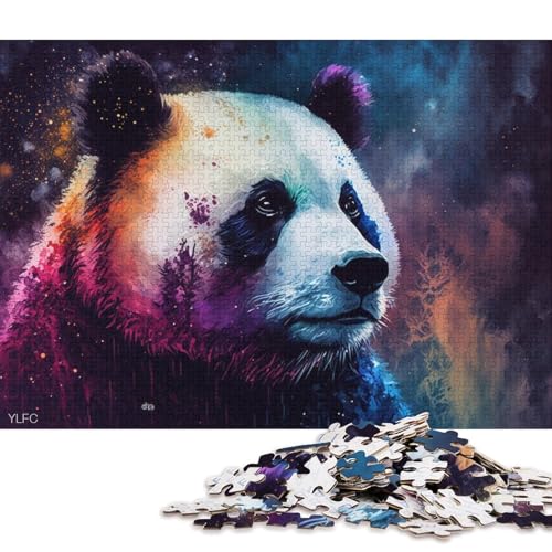 Puzzles für Erwachsene, 1000 Puzzles, Bunte Panda-Puzzles für Erwachsene, Holzpuzzles, Lernspielzeug, Familienspiele (Größe 75 * 50 cm) von LiJianXXO