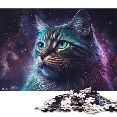 Puzzles für Erwachsene, 1000 Puzzles, Galaxie, Katze, Blume, Puzzles für Erwachsene, Holzpuzzles, Lernspielzeug, Familienspiele (Größe 75 * 50 cm) von LiJianXXO