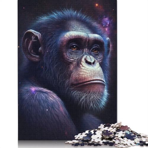 Puzzles für Erwachsene, 1000 Puzzles, Tier-, Galaxie-, AFFEN-Puzzle für Kinder, Holzpuzzle, dekomprimierendes, geistiges Lernspielzeug, Größe: 75 x 50 cm von LiJianXXO