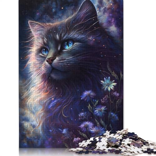 Puzzles für Erwachsene, 1000 Puzzles, Weltraumkatze, Puzzle für Kinder, Kartonpuzzle, dekomprimierendes geistiges Lernspielzeug, Größe: 38 x 26 cm von LiJianXXO