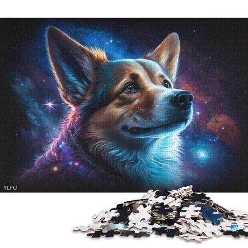 Puzzles für Erwachsene, 1000 Puzzles, kosmischer Galaxie-Hund, Puzzles für Erwachsene, Kartonpuzzles, Lernspielzeug, Familienspiele (Größe 38 * 26 cm) von LiJianXXO