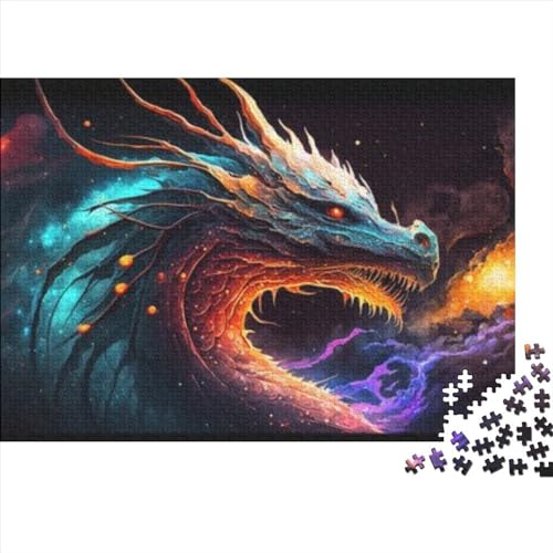 Puzzles für Erwachsene, Asiatischer Drache, Puzzles für Erwachsene, 1000 Teile, Holzpuzzle für Erwachsene und Kinder ab 12 Jahren, Puzzle-Wanddekoration, Größe 50 x 75 cm von LiJianXXO