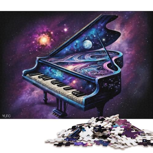 Puzzles für Erwachsene und Kinder, Cosmic Galaxy Piano, 1000-teiliges Puzzle für Erwachsene, Kartonpuzzle für Erwachsene und Familien, pädagogisches Stressabbau-Spielzeugpuzzle (Größe 38 * 26 cm) von LiJianXXO