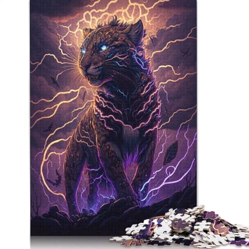 Puzzlespiel mit 1000 Teilen, Fantasie-Leoparden-Tierpuzzle für Erwachsene, Holzpuzzle für Familienspaß und Spieleabend, Größe: 75 x 50 cm von LiJianXXO