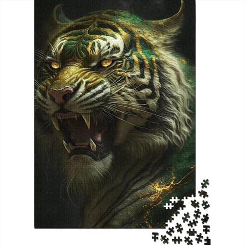 Savage Jungle Tiger Puzzle für Erwachsene, Puzzle für Erwachsene, 1000 Teile, 1000-teiliges Puzzle für Erwachsene und Teenager (Größe 75 x 50 cm) von LiJianXXO