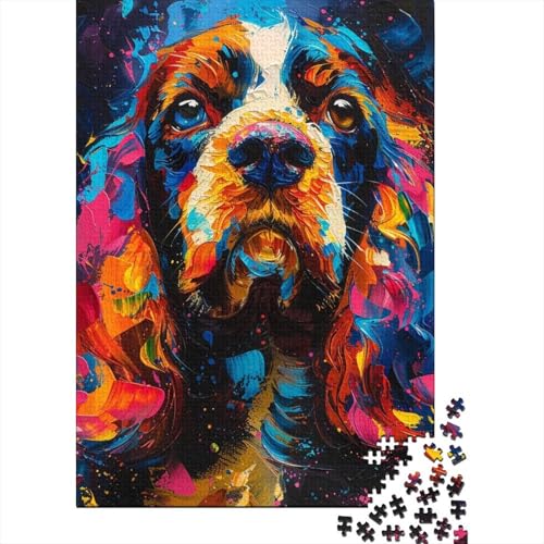 Teenager-Puzzle Art Dog 1000-teiliges Puzzle aus Holz für Erwachsene und Kinder, Lernspiele, Größe: 75 x 50 cm von LiJianXXO