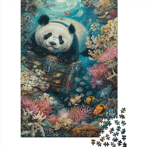 Teenager-Puzzle Tierpanda 1000-teiliges Puzzle Holzpuzzle für Erwachsene und Kinder Lernspiele Größe: 75 x 50 cm von LiJianXXO