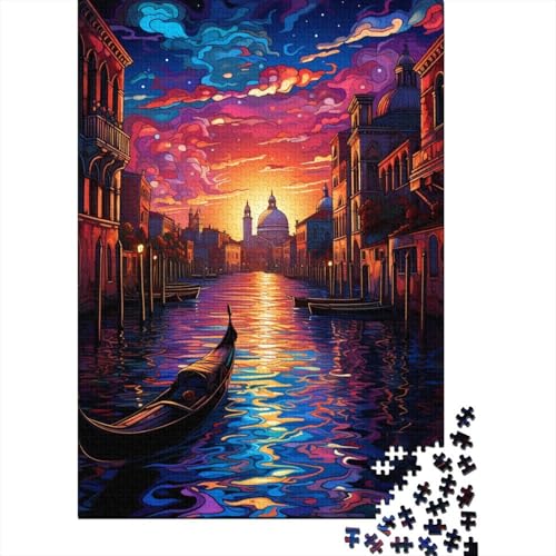 Venedig, Italien Puzzle für Erwachsene, 1000-teiliges Puzzle für Erwachsene, Puzzle aus Holz, kreativ für Erwachsene, anspruchsvolles Spiel (Größe 75 x 50 cm) von LiJianXXO