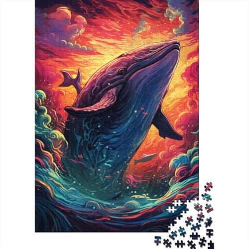 Wal im Meer, 1000 Puzzleteile für Erwachsene und Kinder, Puzzle-Sets für die ganze Familie, Lernspiel-Puzzle (Größe 75 x 50 cm) von LiJianXXO