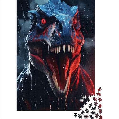 Wütender Tyrannosaurus Rex Puzzle 1000 Teile, Puzzlespiele für Erwachsene, Lernspielzeug, Puzzle für Kinder, Weihnachts- und Geburtstagsgeschenke (Größe 75 x 50 cm) von LiJianXXO