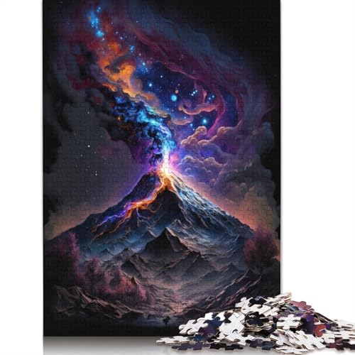 für Erwachsene, 1000-teiliges Puzzle Vulkane in der Galaxie, Puzzle für Erwachsene, Holzpuzzle, Lernspiele für Erwachsene und Kinder (Größe 75 x 50 cm) von LiJianXXO