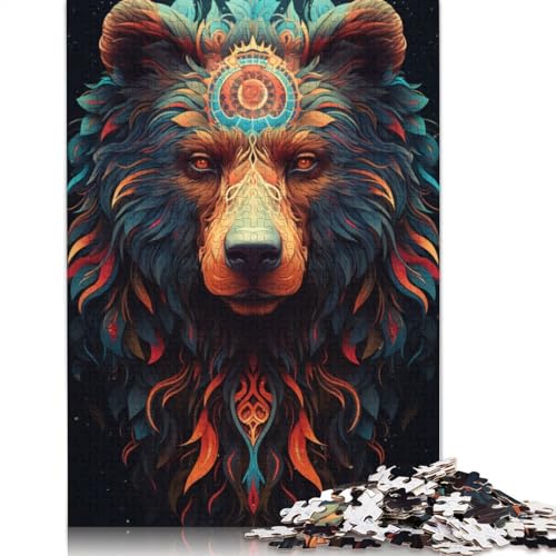 für Erwachsene 1000 Teile Puzzle Geschenke Bunte Braunbär Puzzles Papppuzzles Pädagogisches Spielzeug zum Stressabbau Puzzlegröße: 38x26cm von LiJianXXO