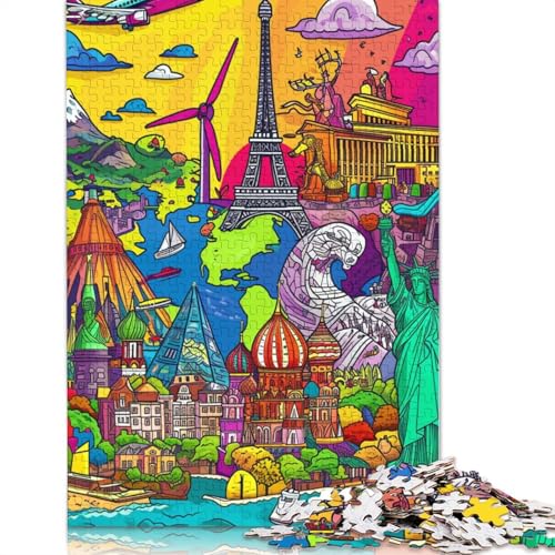 für Erwachsene 1000 Teile Puzzle Geschenke Cartoon Sehenswürdigkeiten Puzzles Kartonpuzzles Pädagogisches Stressabbauspielzeug Puzzlegröße: 38x26cm von LiJianXXO