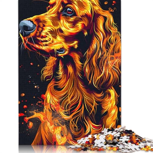 für Erwachsene 1000 Teile Puzzle Geschenke Irish Setter Dog Art Puzzles Papppuzzles Pädagogisches Stressabbau-Spielzeug Puzzlegröße: 38x26cm von LiJianXXO