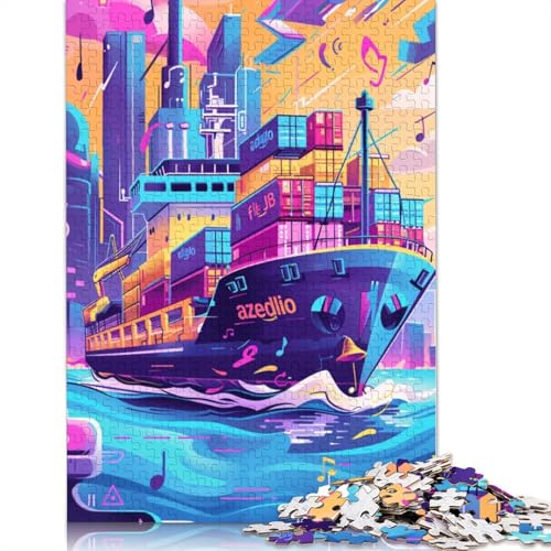 für Erwachsene 1000-teiliges Puzzle Bunte Schiffe Puzzles für Erwachsene Kartonpuzzles Heimdekoration Größe: 38 x 26 cm von LiJianXXO