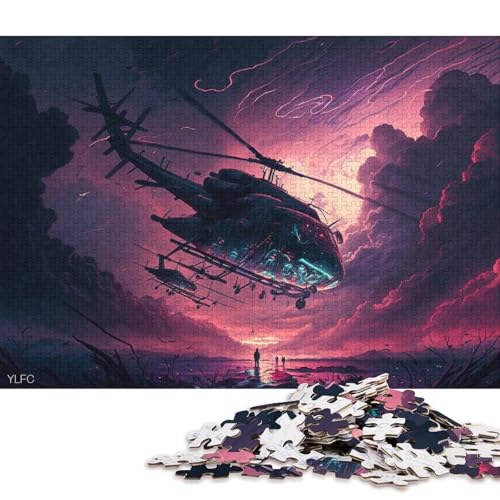 für Erwachsene Puzzle Art Helikopter 1000-teiliges Puzzle für Erwachsene und Kinder ab 12 Jahren Kartonpuzzle Denkspiel 38x26cm/1000 Teile von LiJianXXO