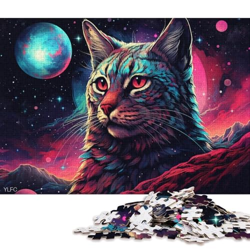 für Erwachsene Puzzle Art Lynx 1000-teiliges Puzzle für Erwachsene und Kinder ab 12 Jahren, Kartonpuzzle, Denkspiel 38x26cm/1000 Teile von LiJianXXO