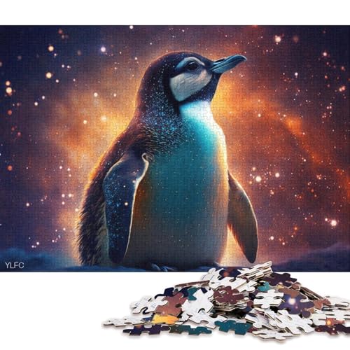 für Erwachsene Puzzle Cosmic Galaxy Penguin 1000-teiliges Puzzle für Erwachsene und Kinder ab 12 Jahren, Holzpuzzle, Denkspiel 75x50cm/1000 Teile von LiJianXXO