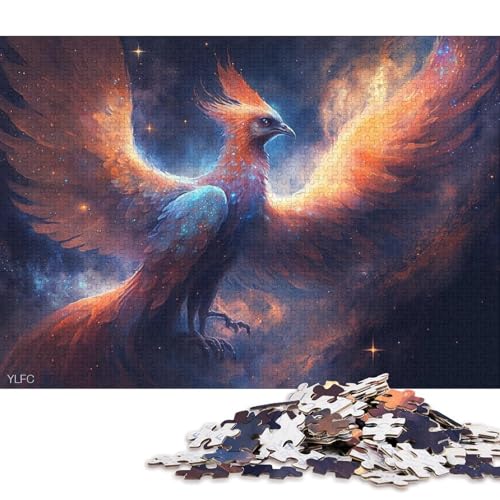 für Erwachsene Puzzle Cosmic Galaxy Phoenix, 1000-teiliges Puzzle für Erwachsene und Kinder ab 12 Jahren, Kartonpuzzle, Denkspiel 38x26cm/1000 Teile von LiJianXXO